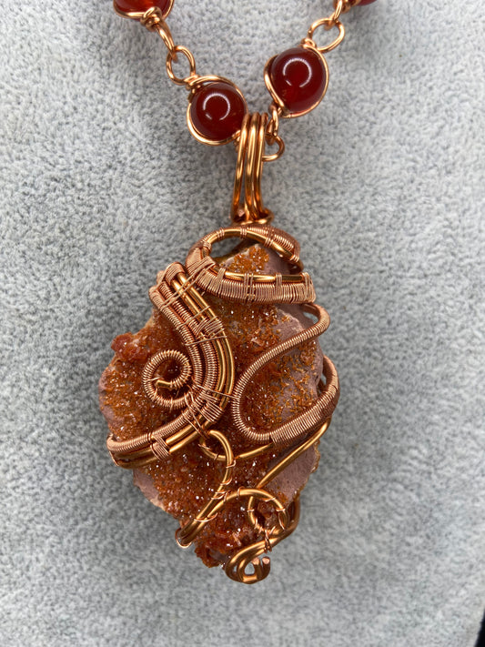 Vanadinite + Carnelian Reiki Infused Masterpiece Pendant