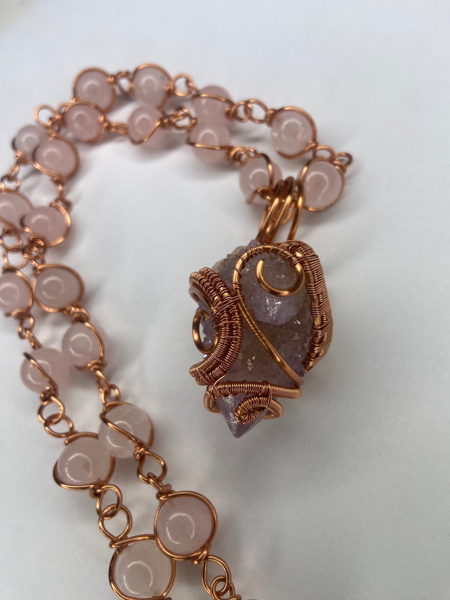 Luxury Spirit Quartz/Rose Quartz Masterpiece Pendant Necklace