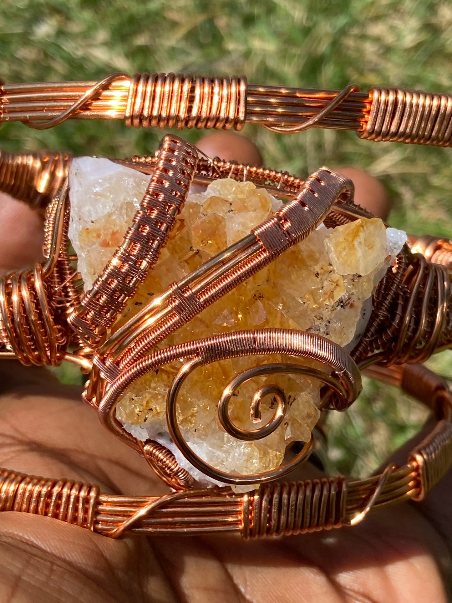 Citrine Reiki infused Masterpiece Copper Healing Bracelet