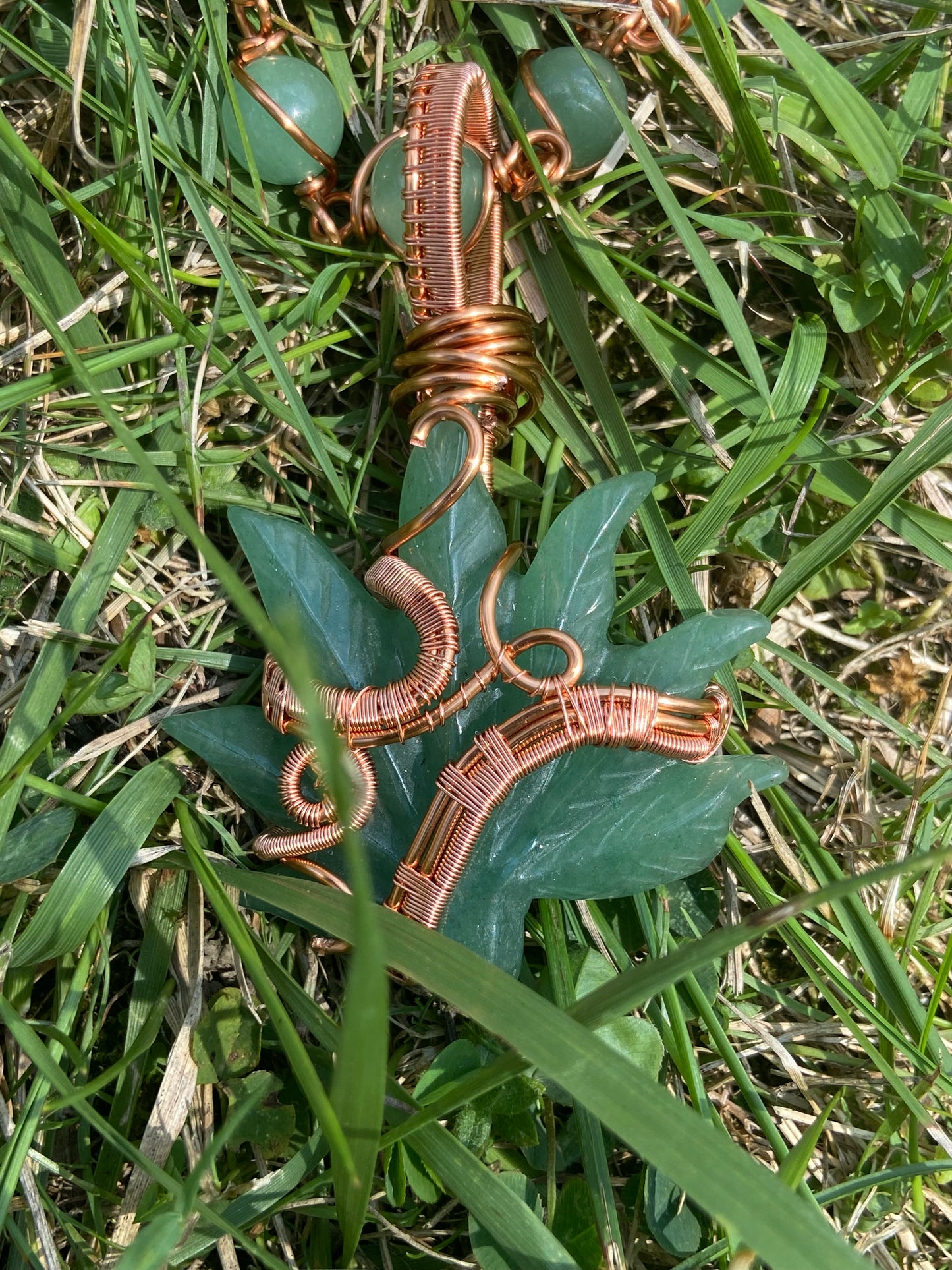 Green Aventurine “Plant” Reiki Infused Masterpiece Pendant