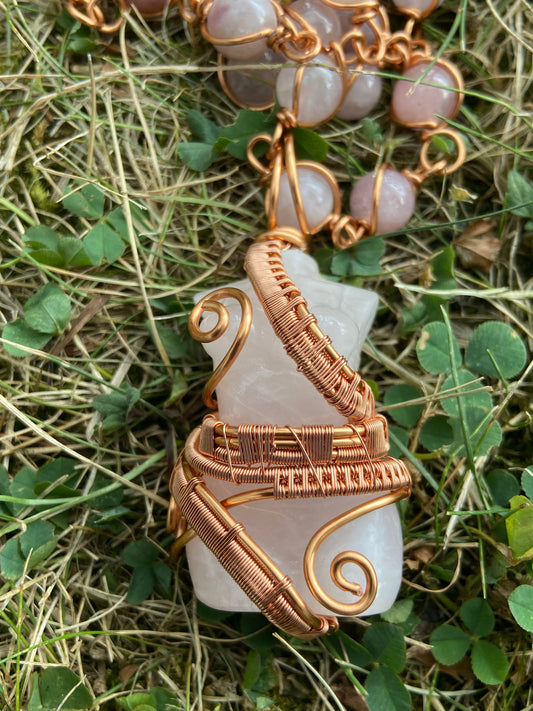 Rose Quartz Goddess Masterpiece Reiki Infused Pendant