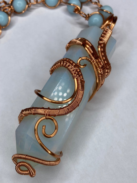 Luxury Opal +Angelite Masterpiece Healing Pendant