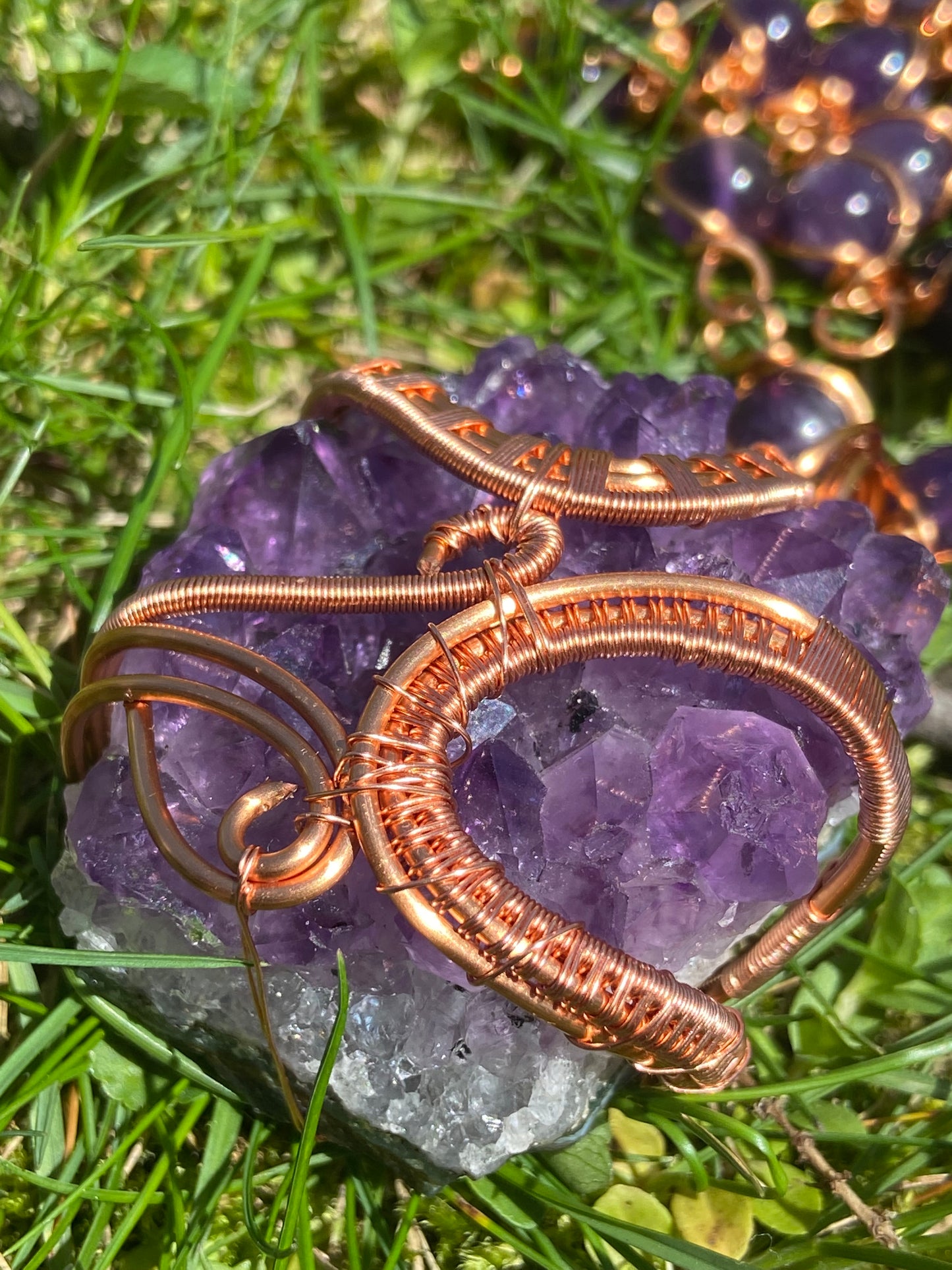 Luxury Purple Amethyst Reiki Infused Masterpiece Pendant