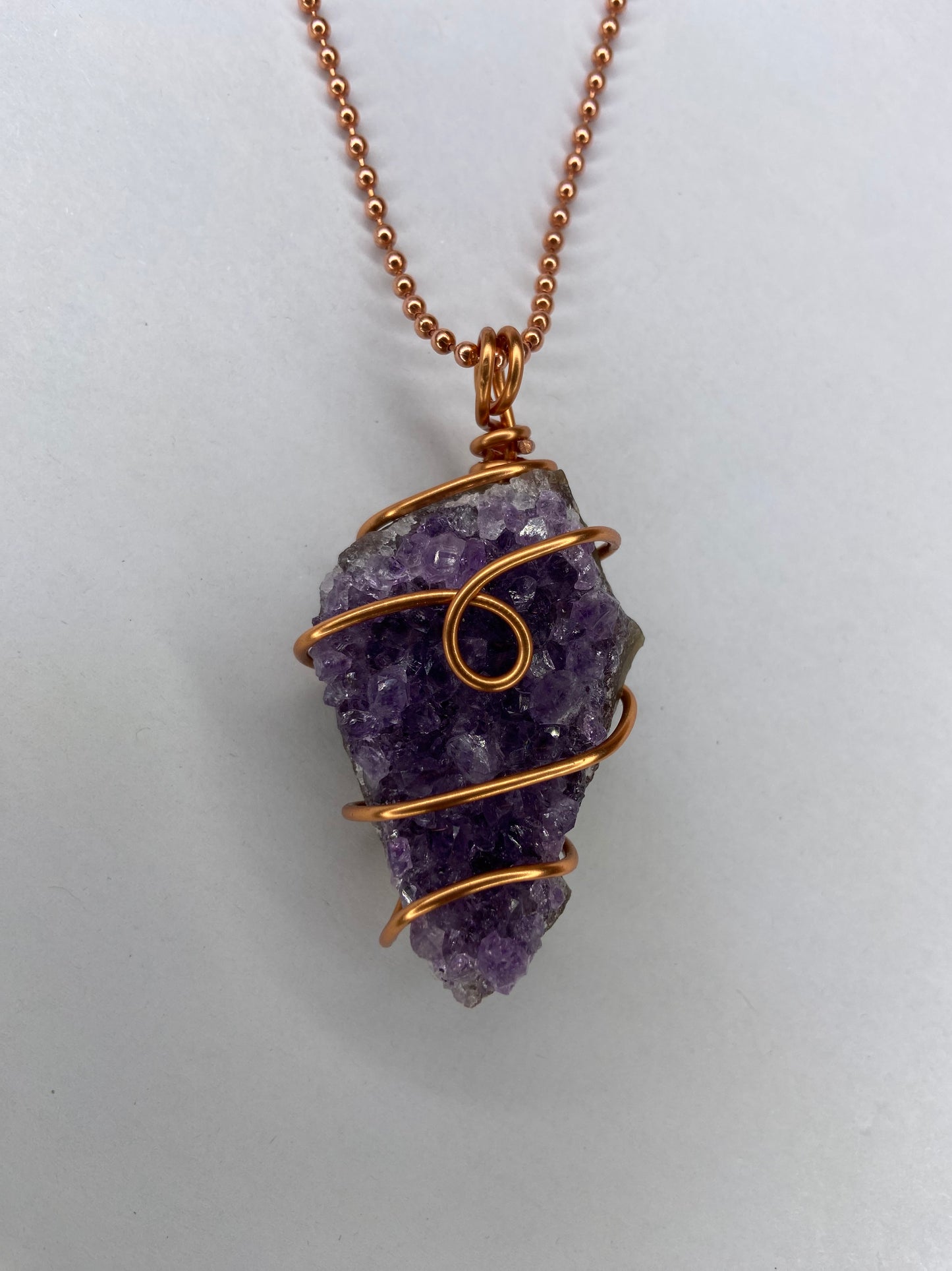 Amethyst Copper Healing Pendant
