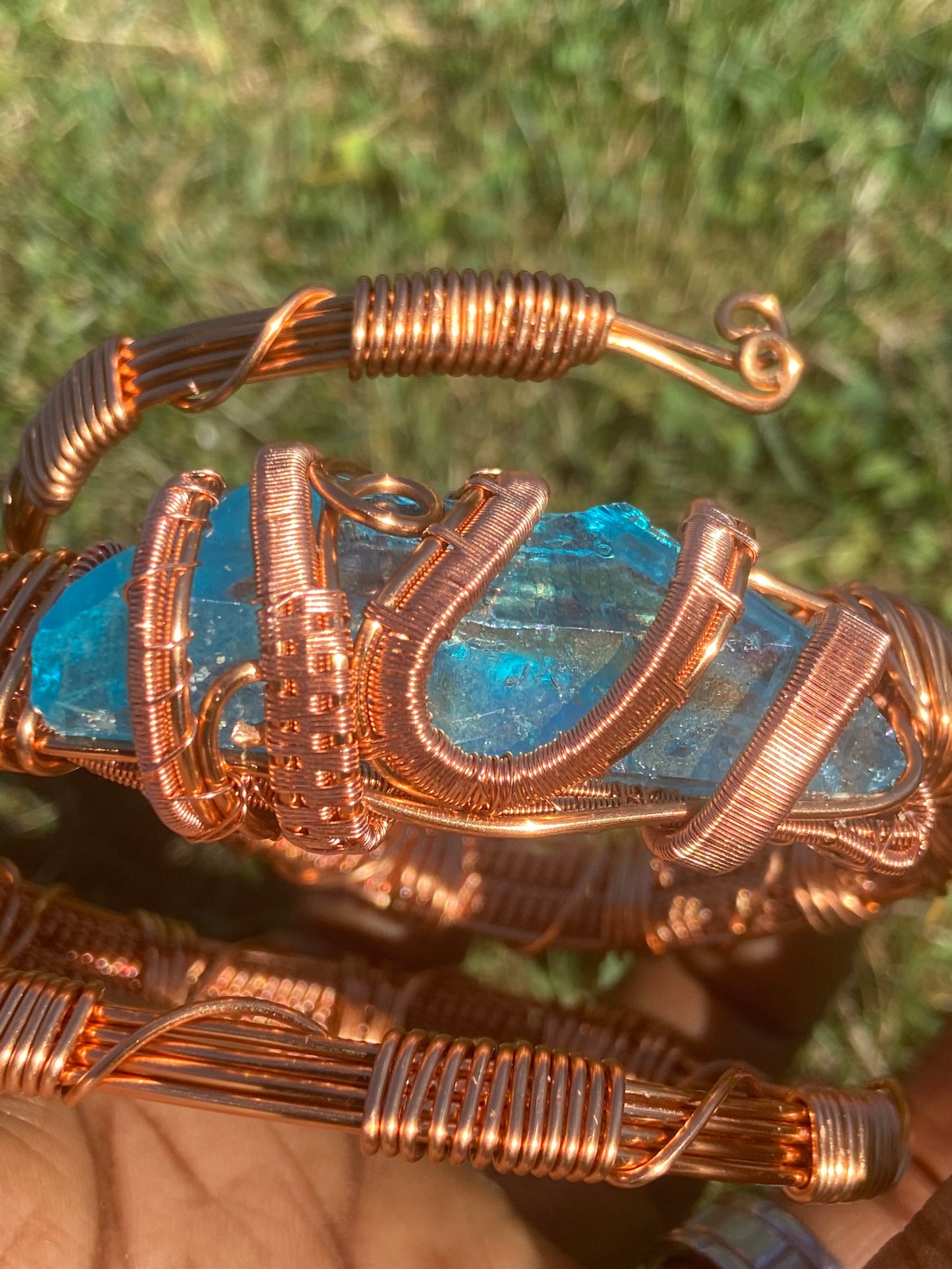 Aqua Aura Quartz Reiki Infused Masterpiece Bracelet