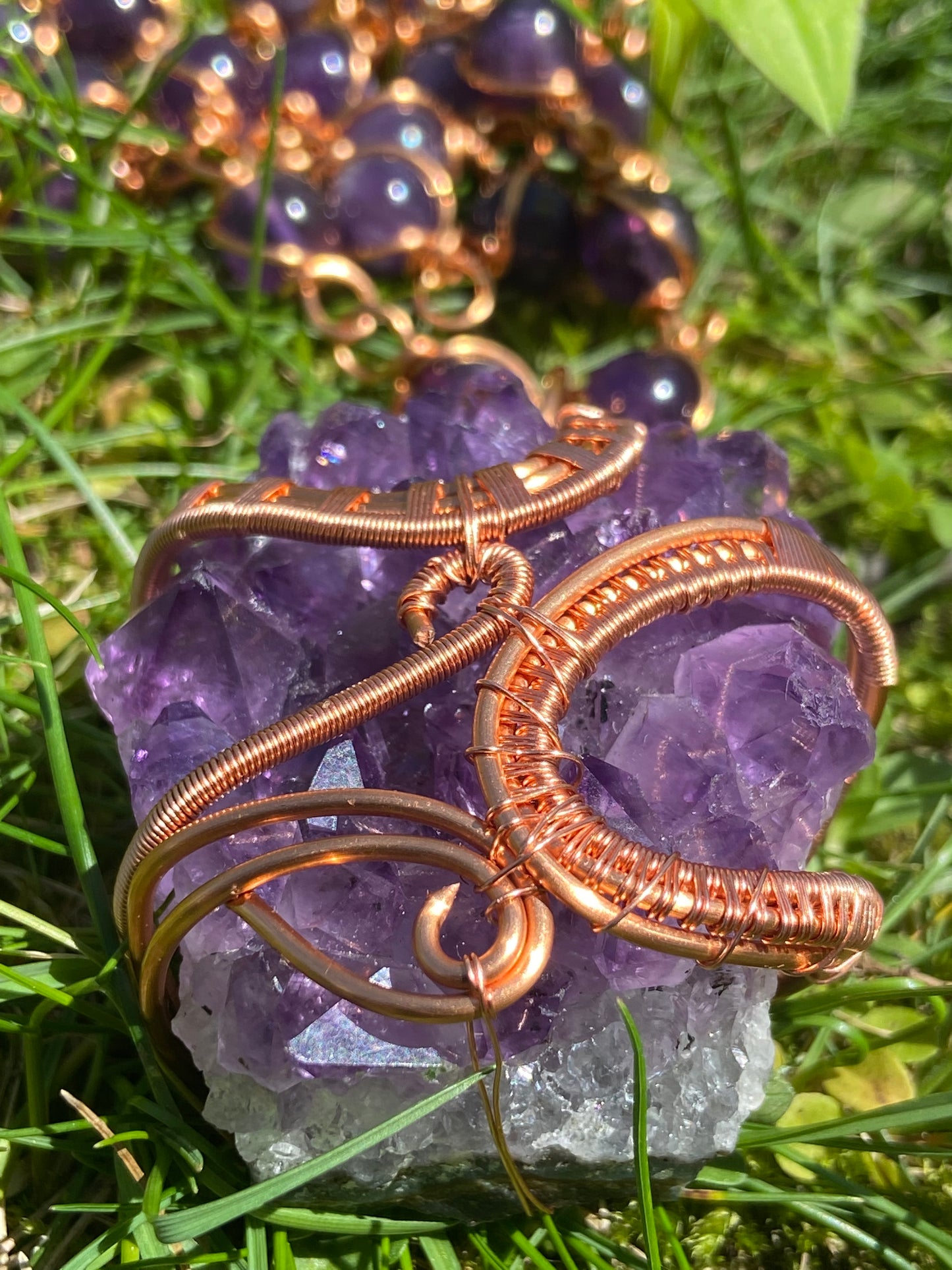 Luxury Purple Amethyst Reiki Infused Masterpiece Pendant