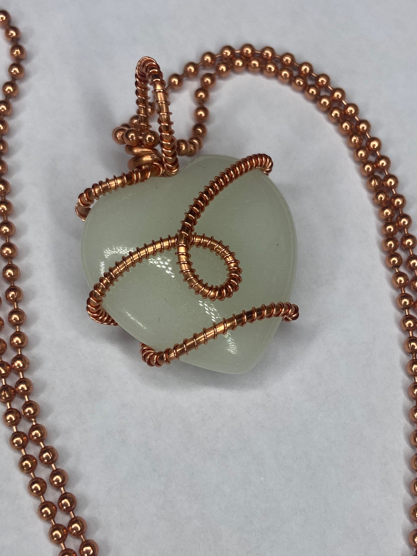 Glowing Heart Kryptonite Healing Copper Pendant