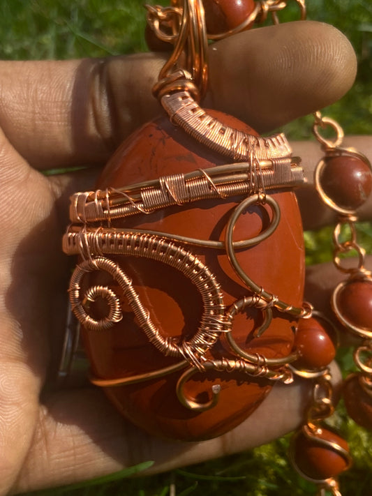 Red Jasper Reiki Infused Masterpiece Healing Pendant