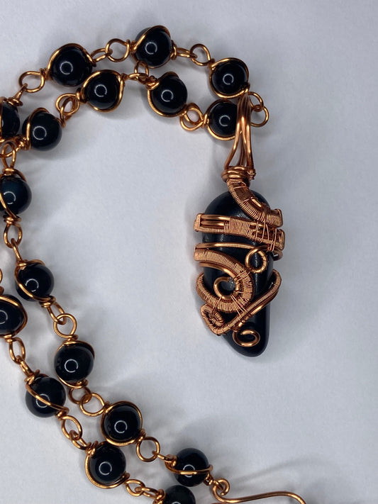 Black/Golden Obsidian Masterpiece Healing Pendant