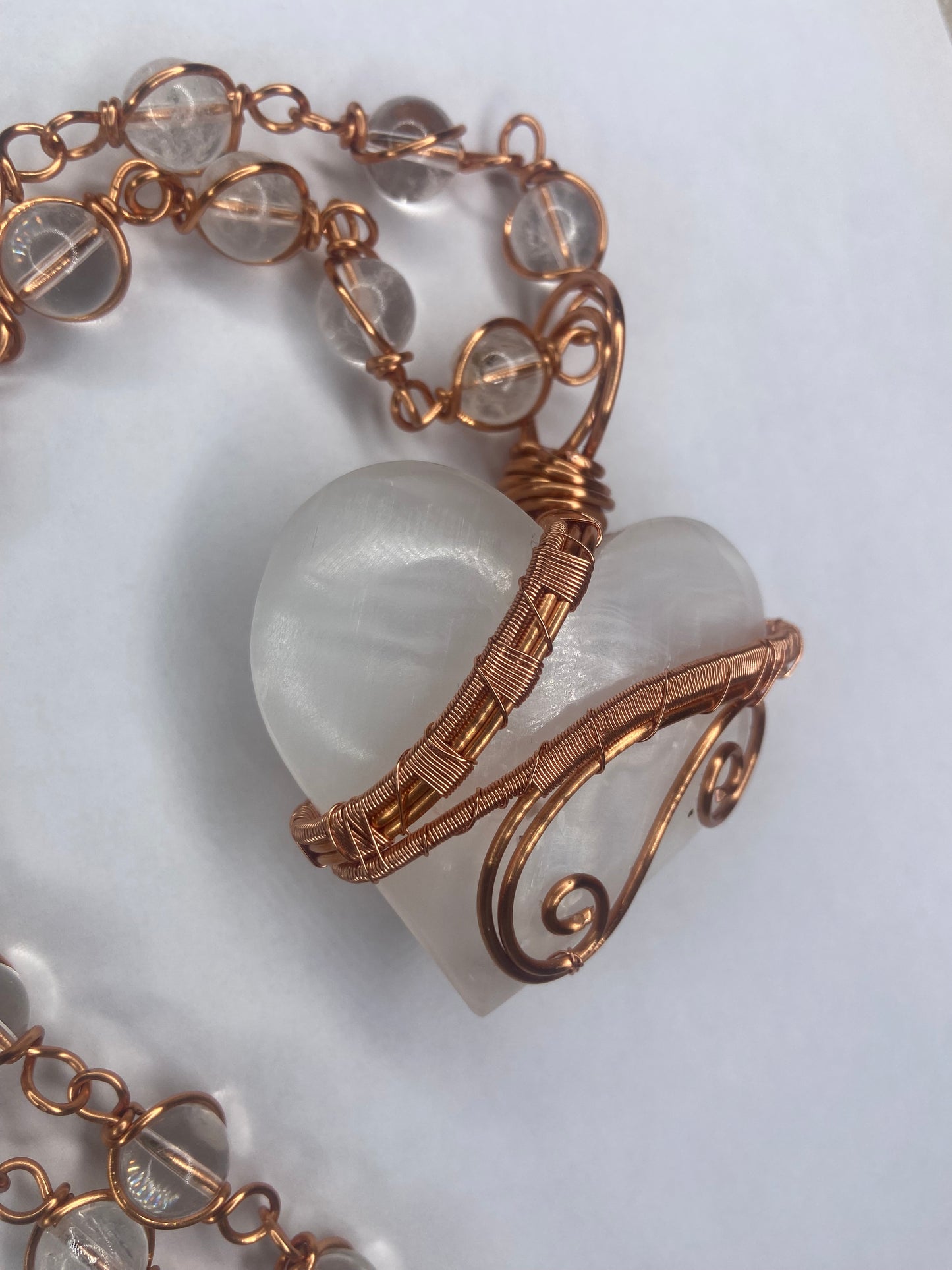 Luxury Selenite Heart healing Masterpiece Pendant