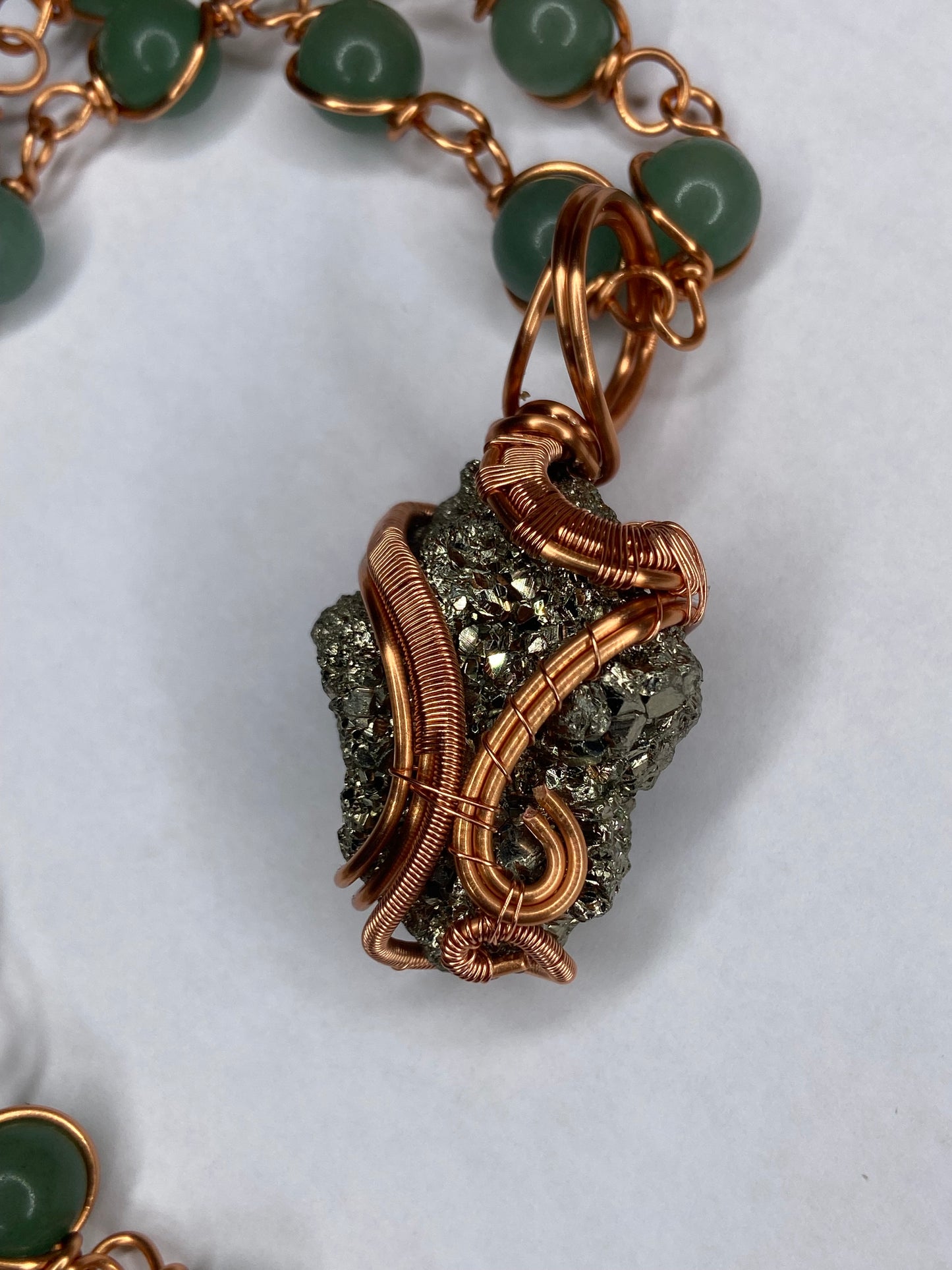 Luxury Pyrite Green Aventurine Healing Masterpiece Pendant