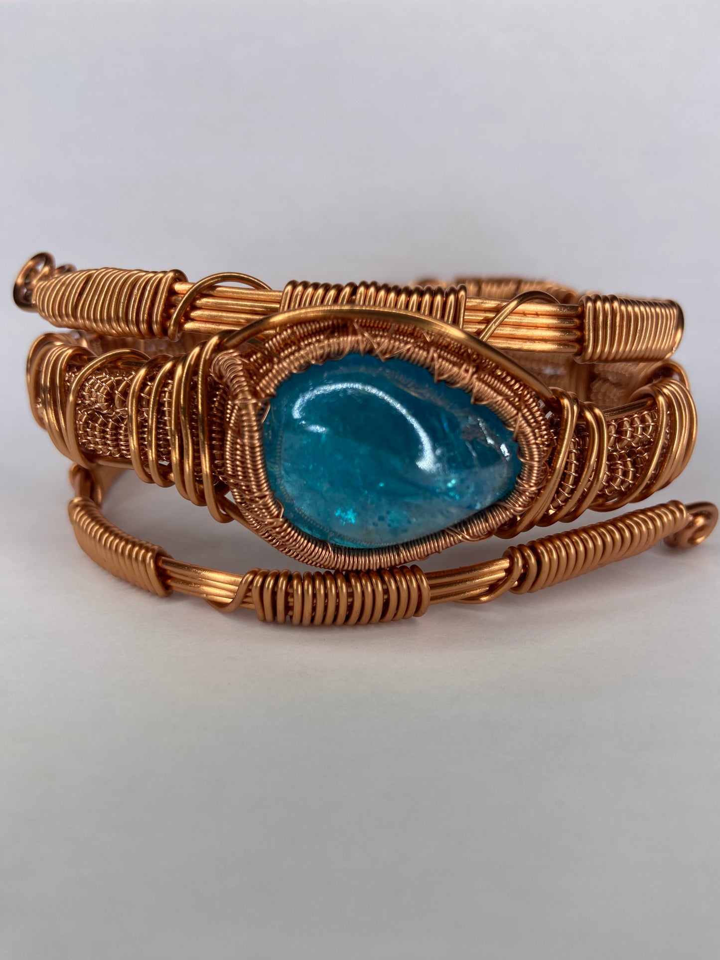 Blue Aqua Aura Quartz Masterpiece Bracelet