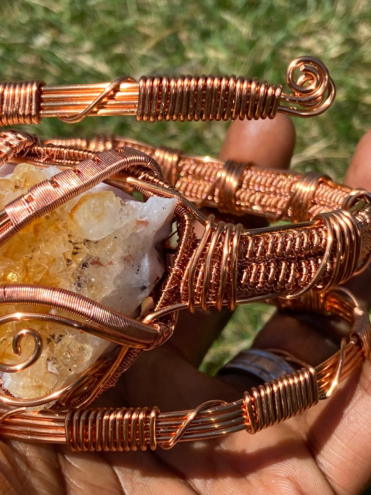 Citrine Reiki infused Masterpiece Copper Healing Bracelet