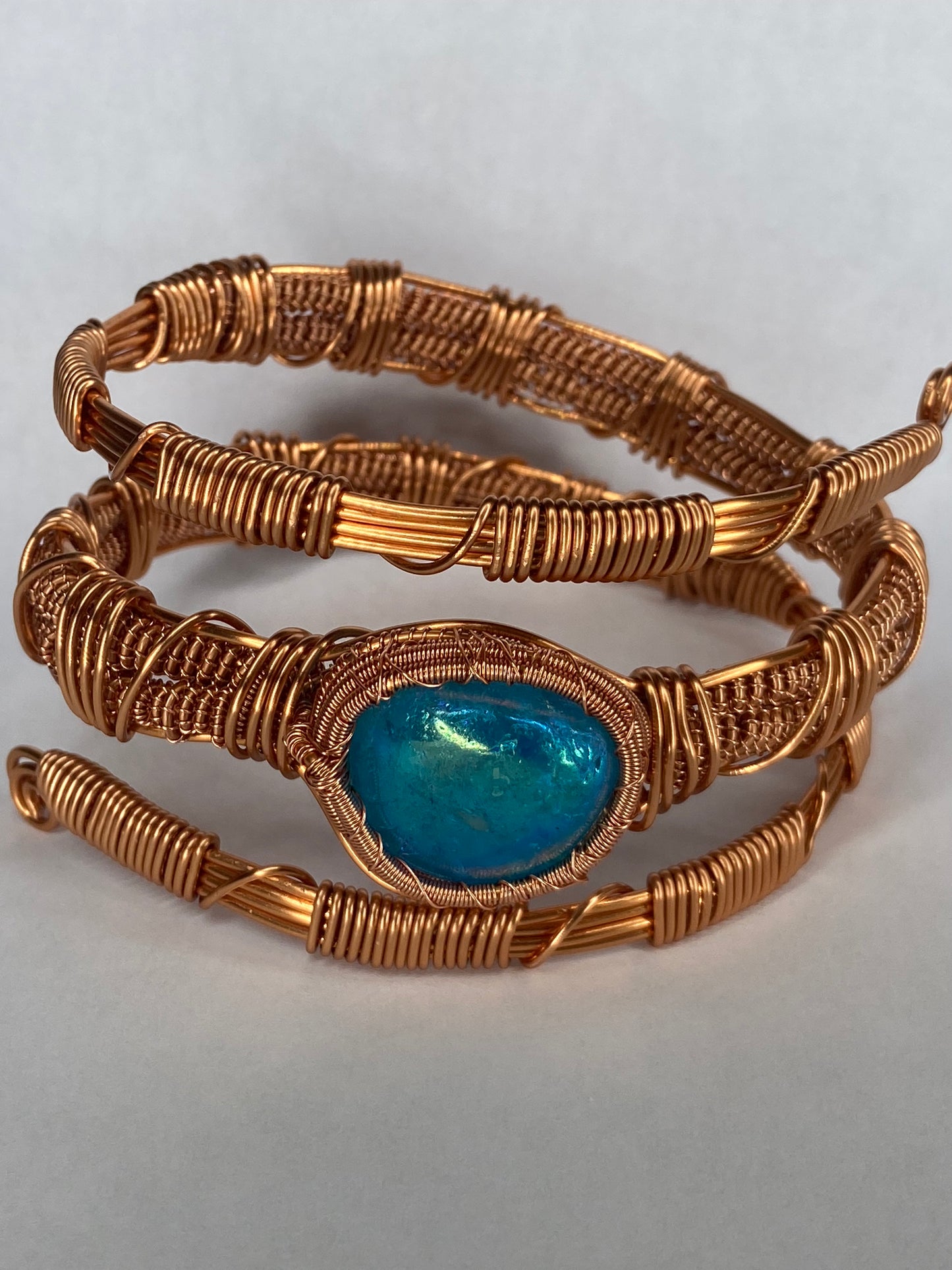 Luxury Blue Aqua Aura Quartz Masterpiece Bracelet