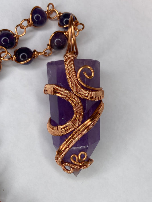 Luxury Amethyst Masterpiece Healing Copper Pendant