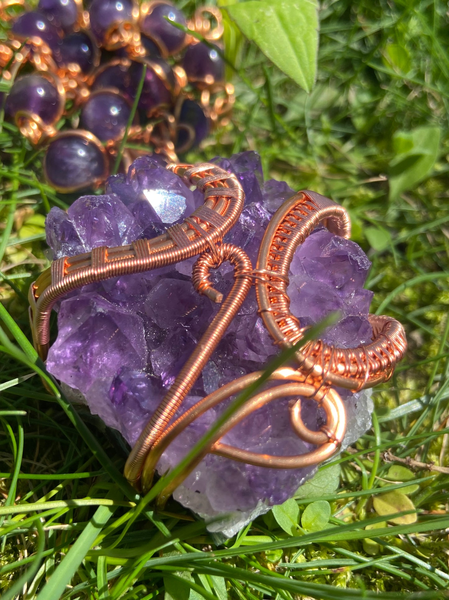 Luxury Purple Amethyst Reiki Infused Masterpiece Pendant