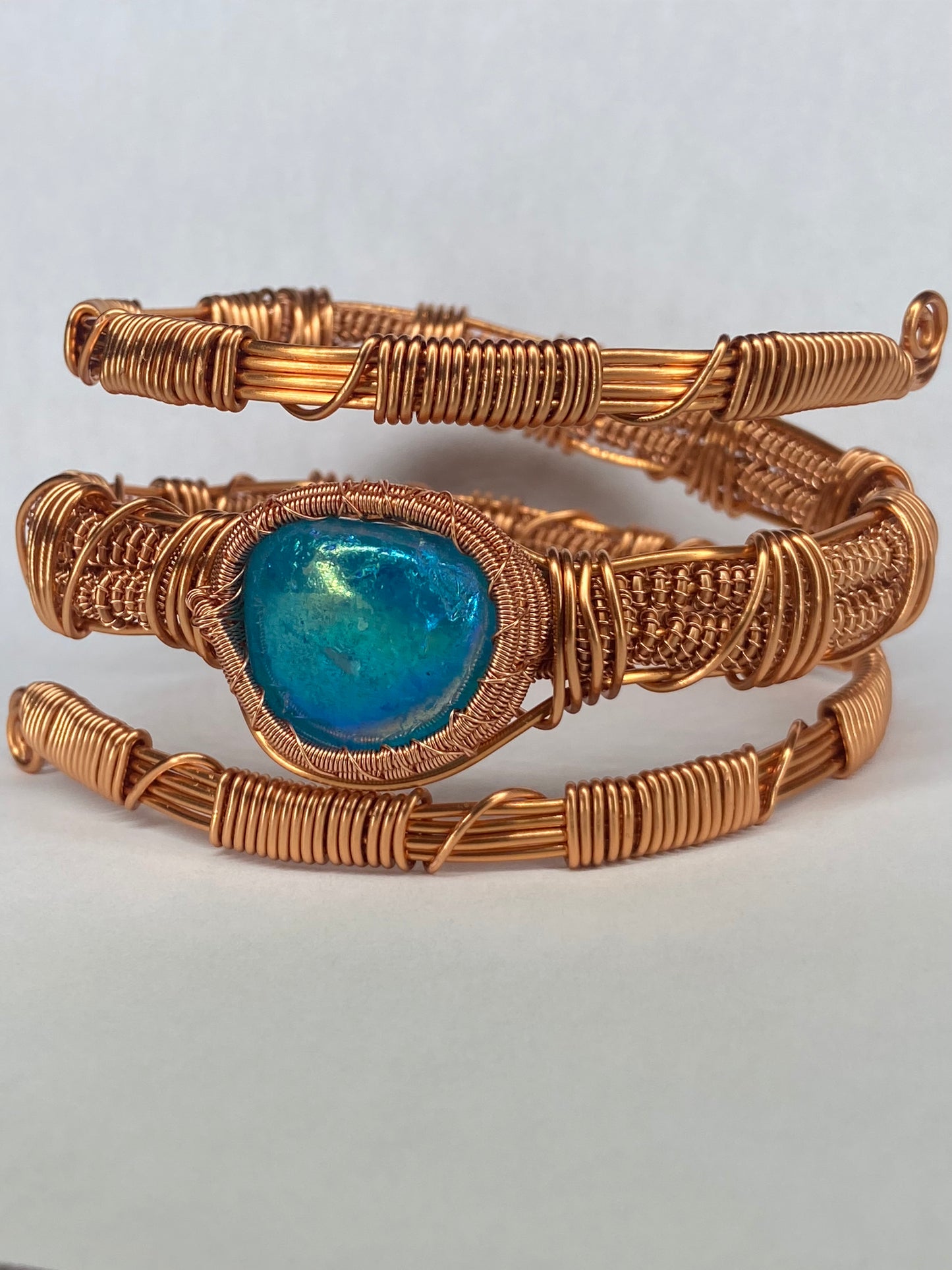 Luxury Blue Aqua Aura Quartz Masterpiece Bracelet