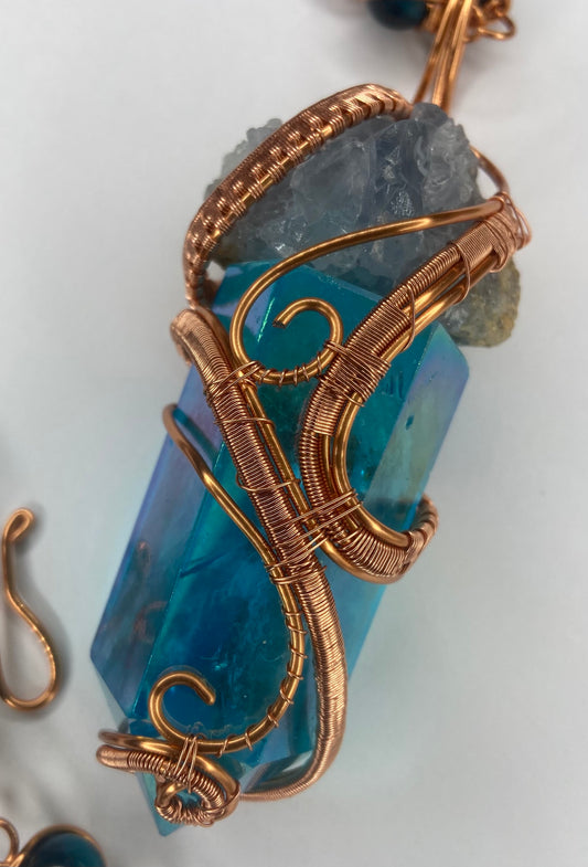 Ultra Premium Aqua Aura Quartz Masterpiece Pendant