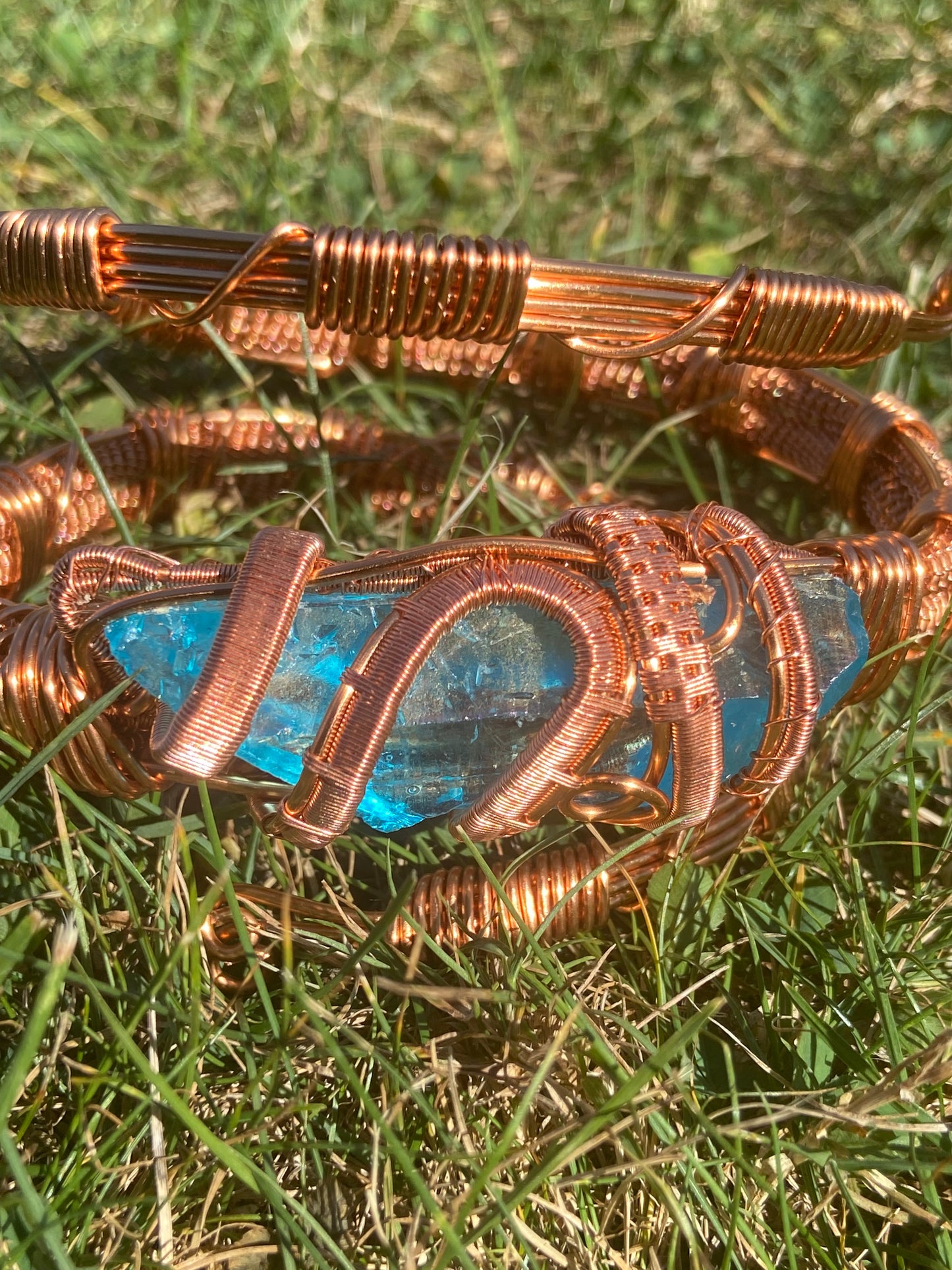 Aqua Aura Quartz Reiki Infused Masterpiece Bracelet