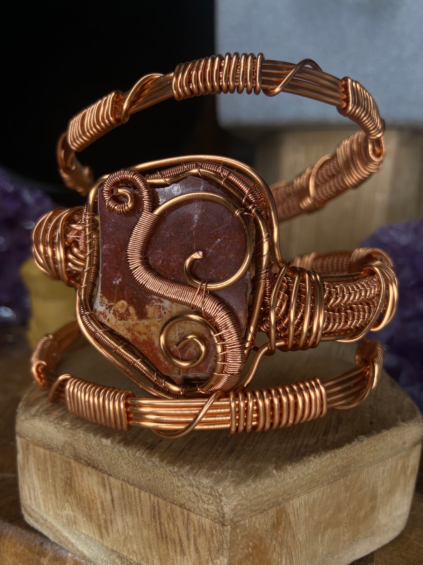 Red Jasper Reiki Infused Masterpiece Copper Bracelet