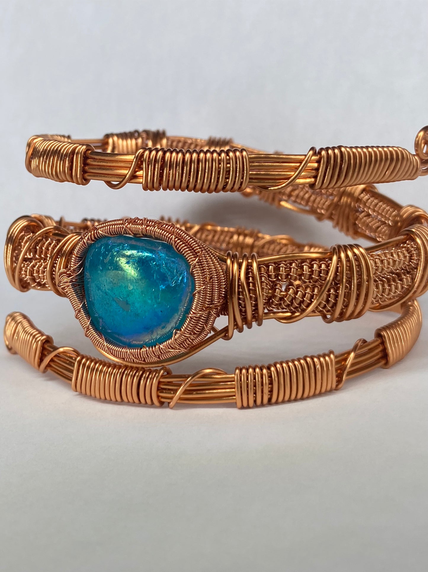 Luxury Blue Aqua Aura Quartz Masterpiece Bracelet