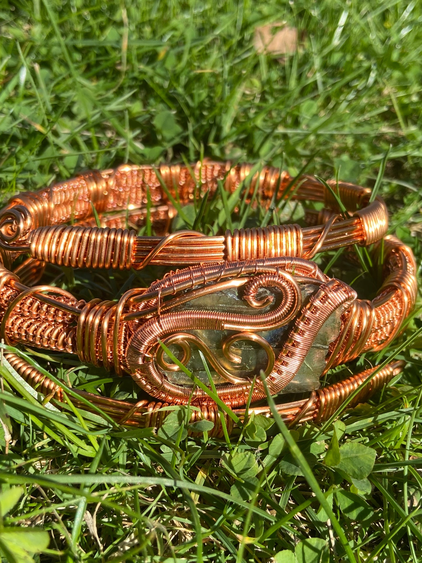 Luxury Labradorite Reiki Infused Masterpiece Copper Healing Bracelet