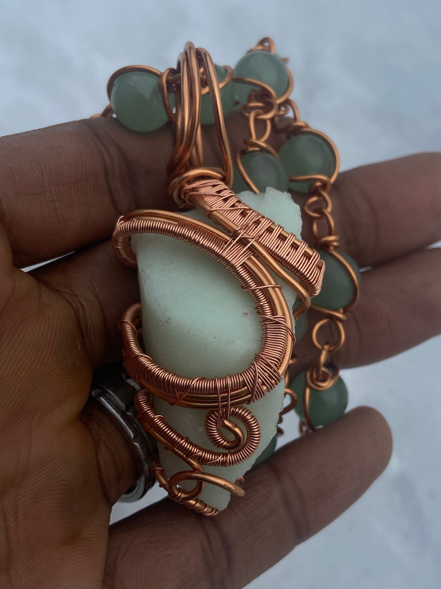 Luxury Kryptonite + Green Aventurine Reiki Infused Masterpiece Pendant