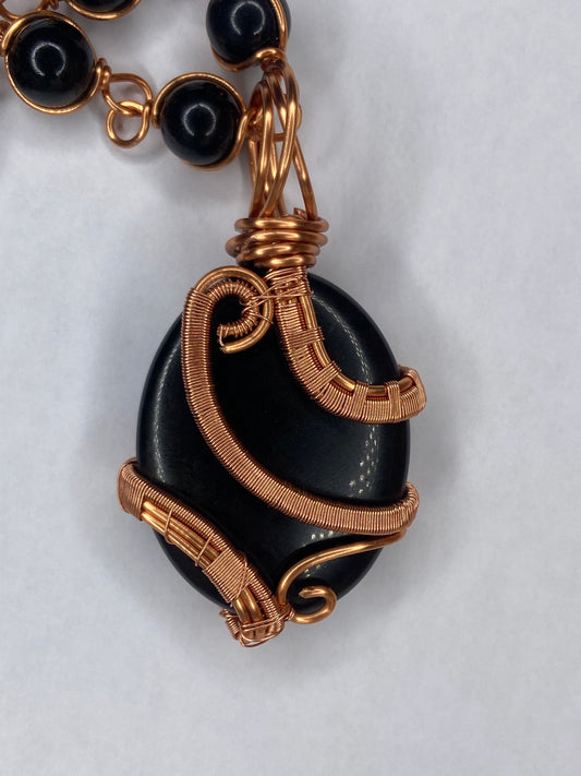 Luxury Golden Obsidian Reiki Infused Masterpiece Pendant