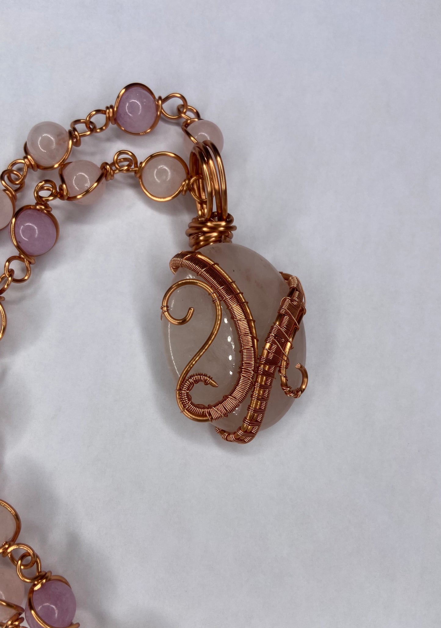 Luxury Rose Quartz/Lavender Jade Reiki Infused Masterpiece Pendant