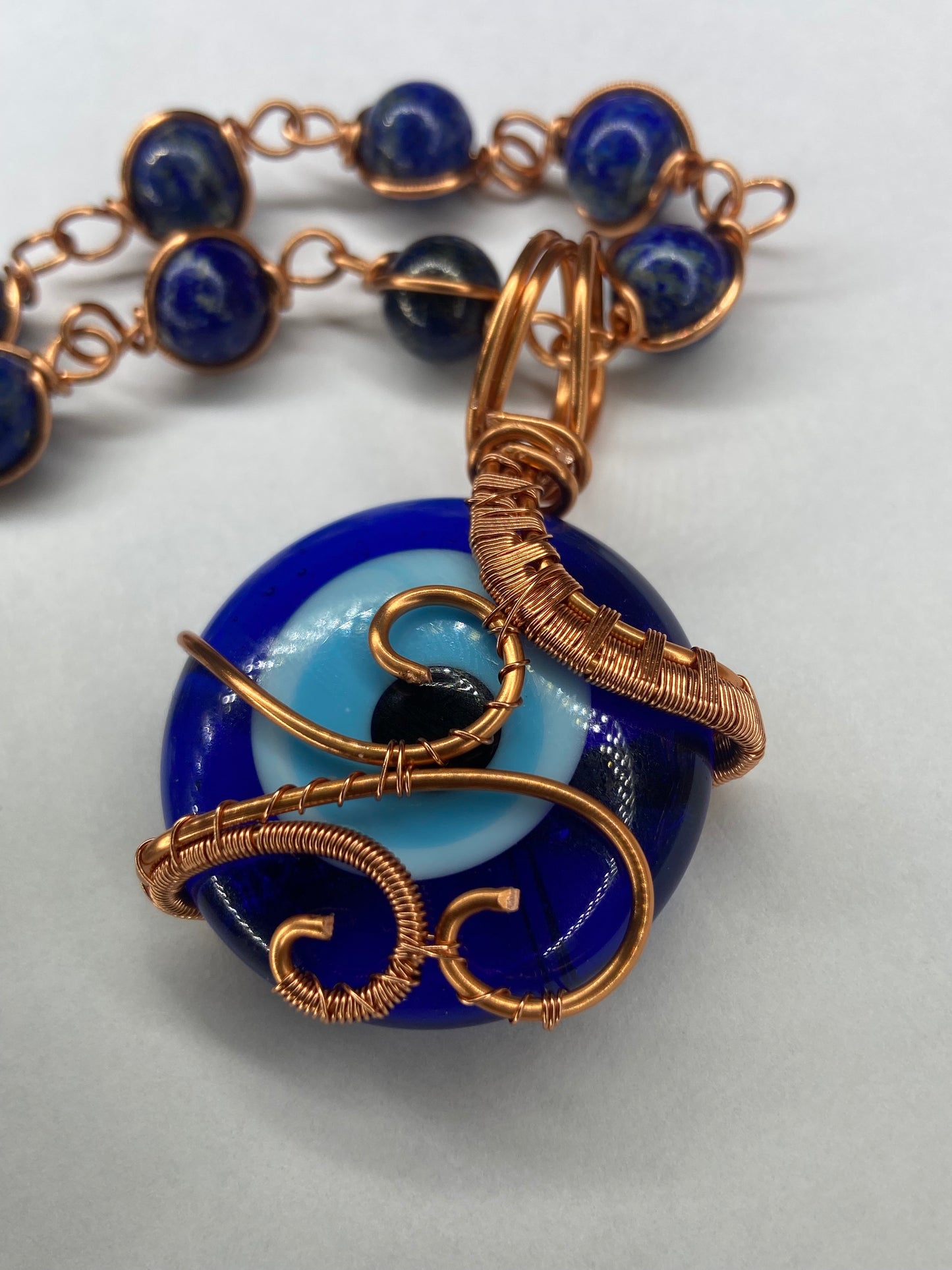 Luxury Evil Eye/Lapis Lazuli Masterpiece Pendant Necklace
