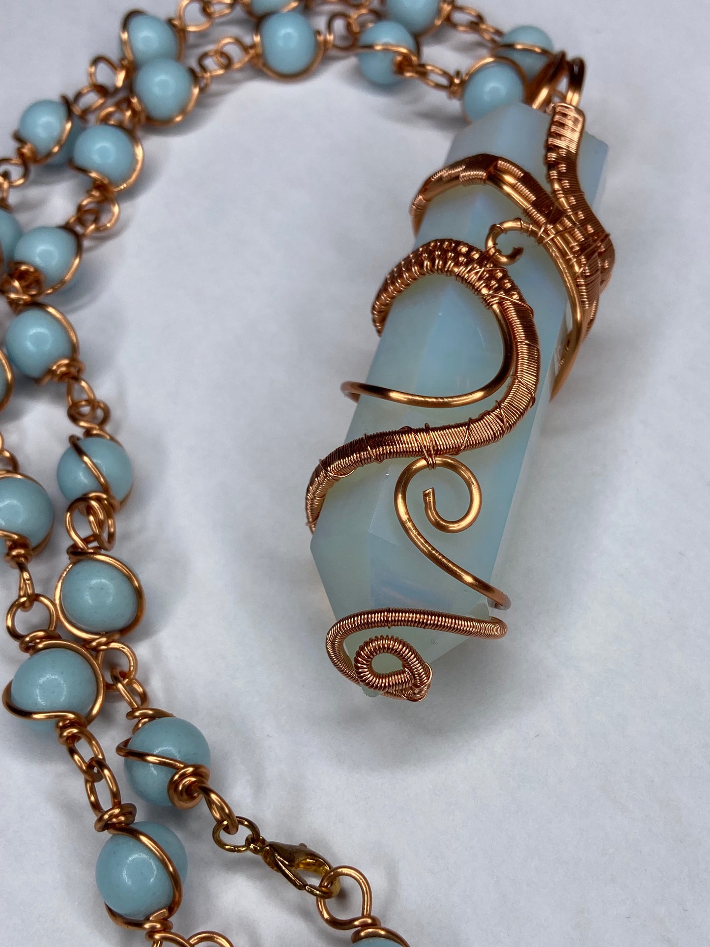 Luxury Opal +Angelite Masterpiece Healing Pendant