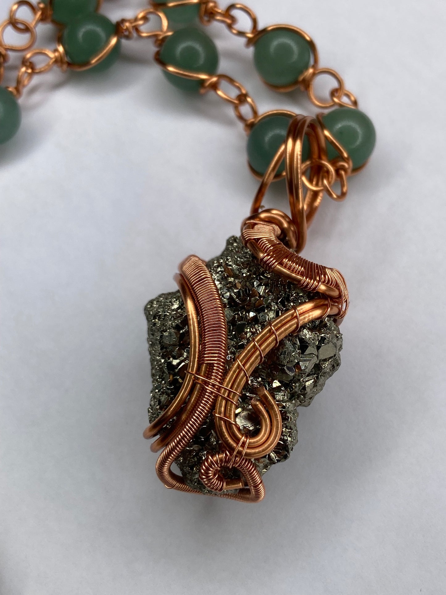 Luxury Pyrite Green Aventurine Healing Masterpiece Pendant