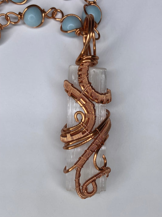 Luxury Selenite/Angelite Masterpiece Pendant