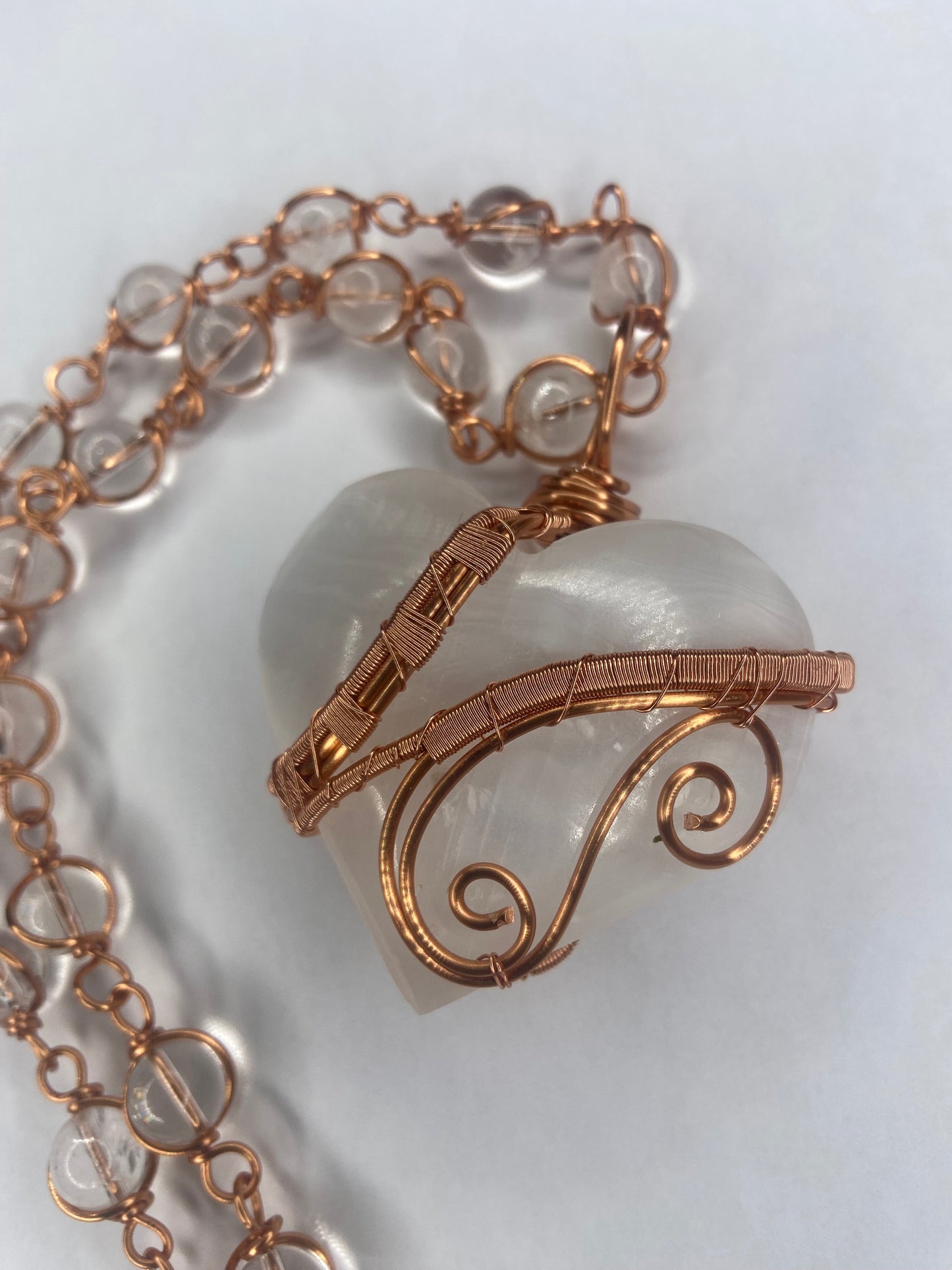 Luxury Selenite Heart healing Masterpiece Pendant