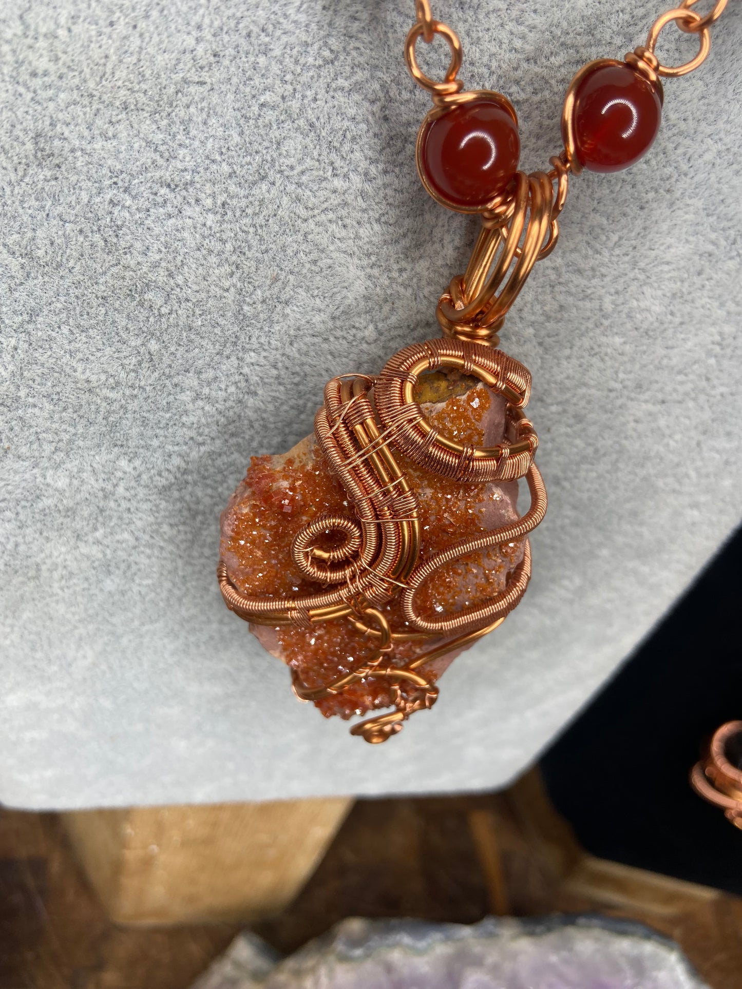 Vanadinite + Carnelian Reiki Infused Masterpiece Pendant