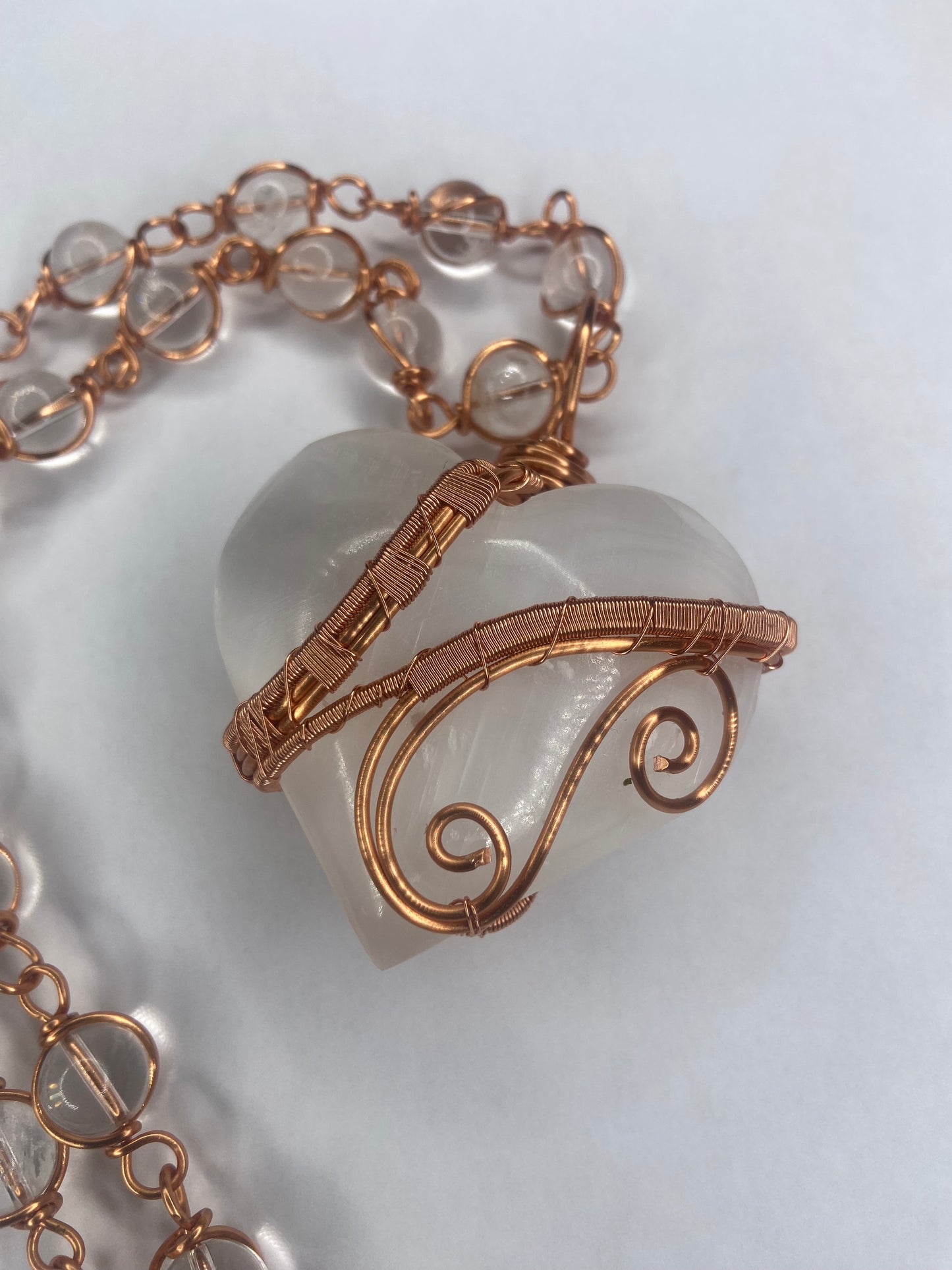 Luxury Selenite Heart healing Masterpiece Pendant