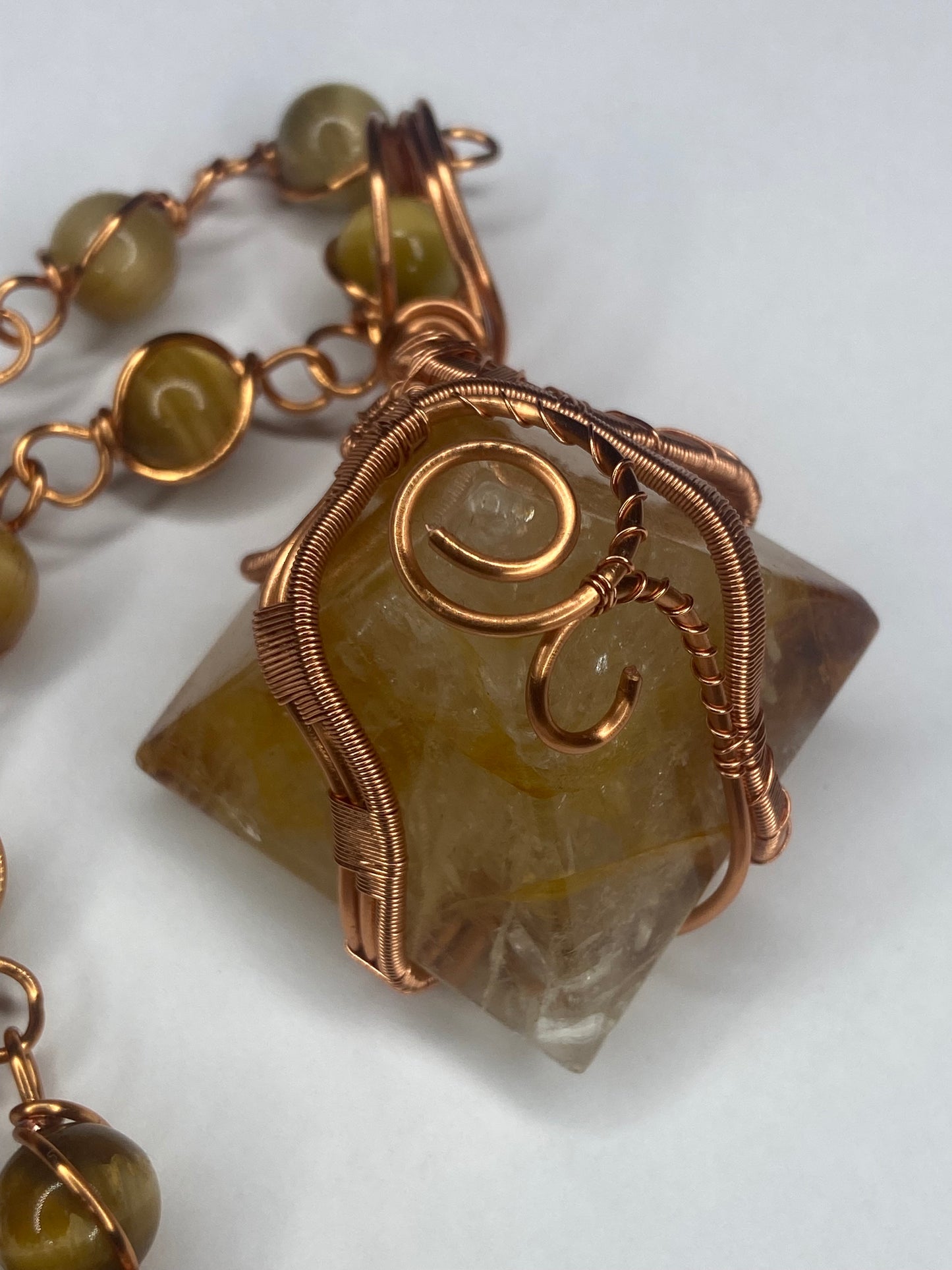 Luxury Citrine Pyramid Masterpiece Healing Pendant
