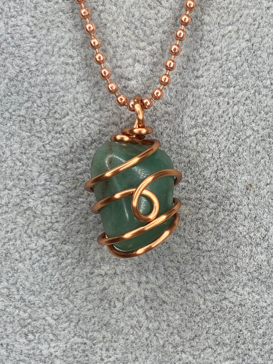 Green Aventurine Healing Crystal Necklace (Reiki Infused)