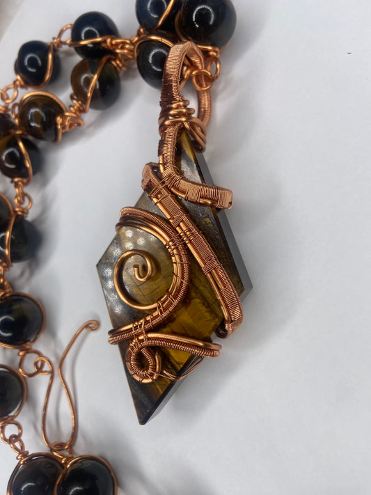 Luxury Tigers Eye Masterpiece Pendant Necklace
