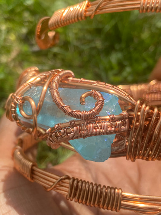 Aqua Aura Quartz Reiki Infused Masterpiece Bracelet