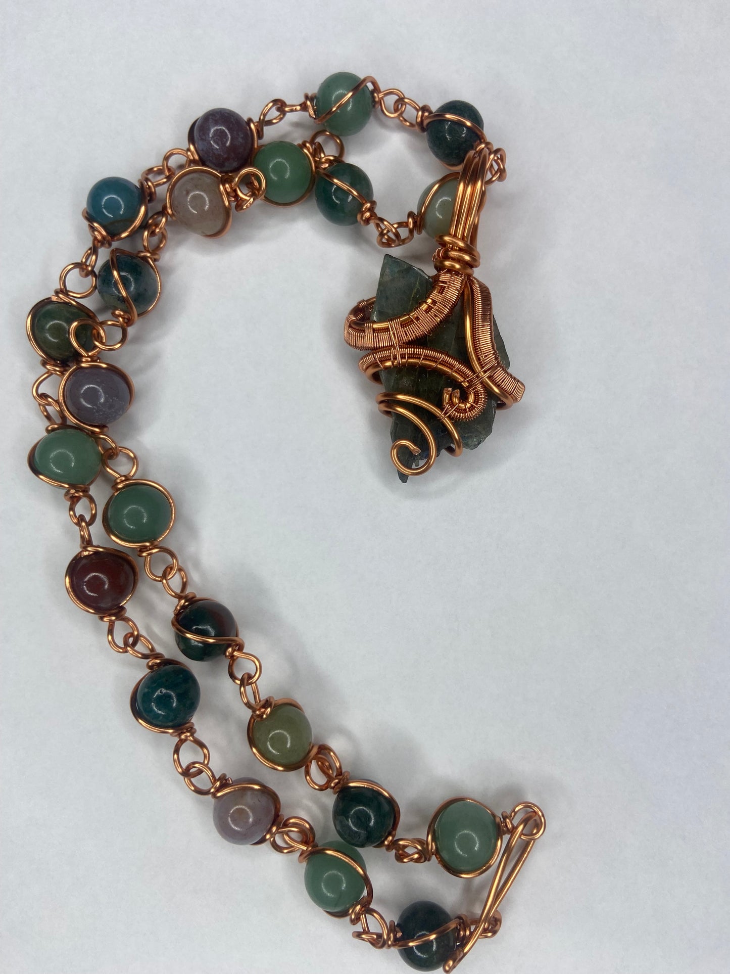 Luxury Labradorite/ Indian Agate Masterpiece Healing Pendant+Necklace