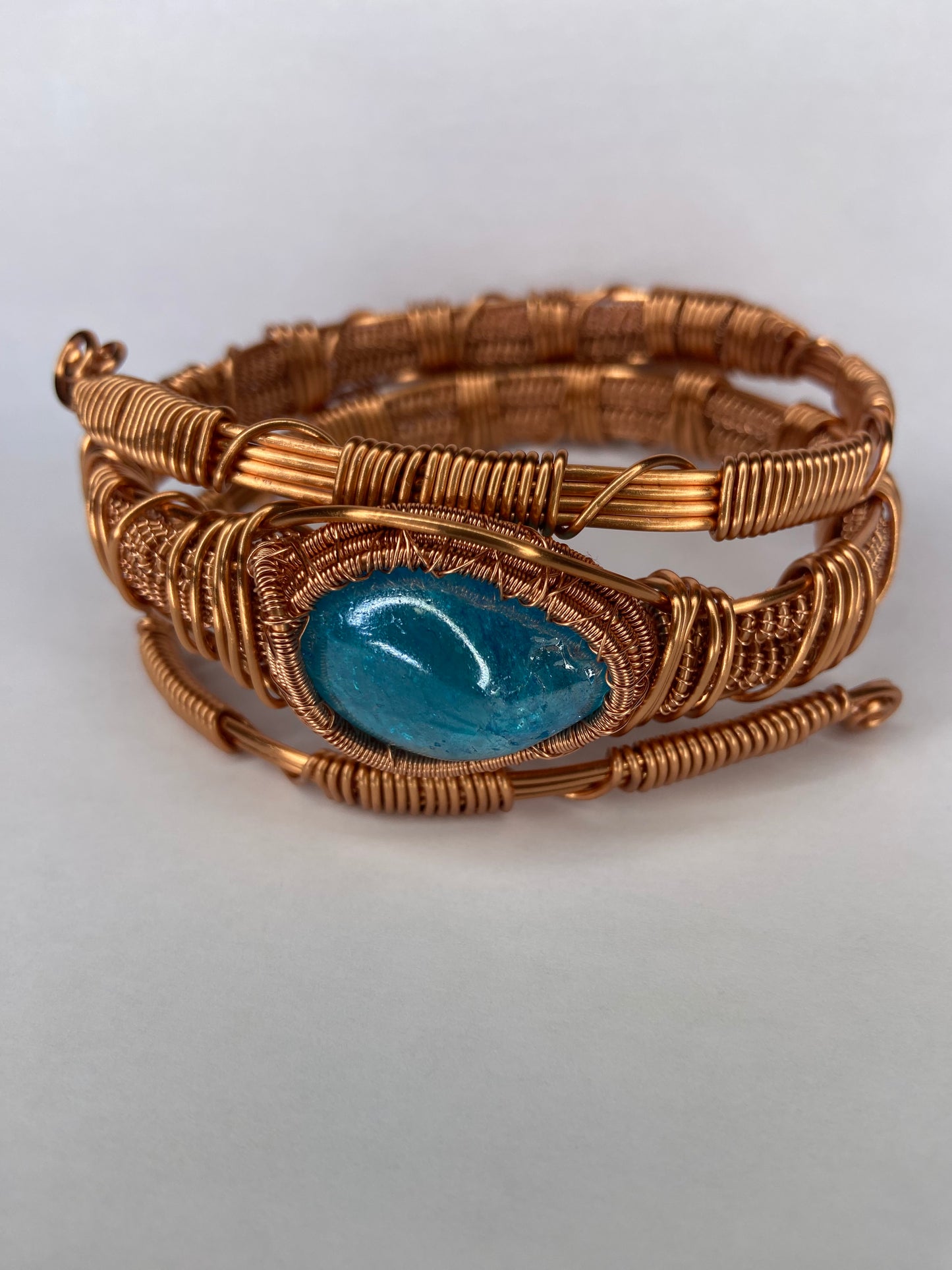 Blue Aqua Aura Quartz Masterpiece Bracelet