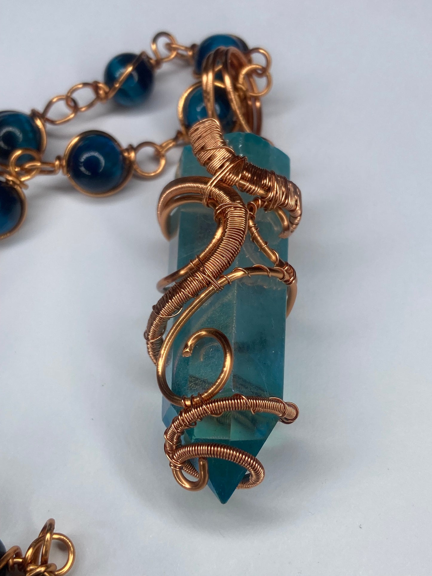 Luxury Blue Aqua Aura Quartz Masterpiece Healing Pendant