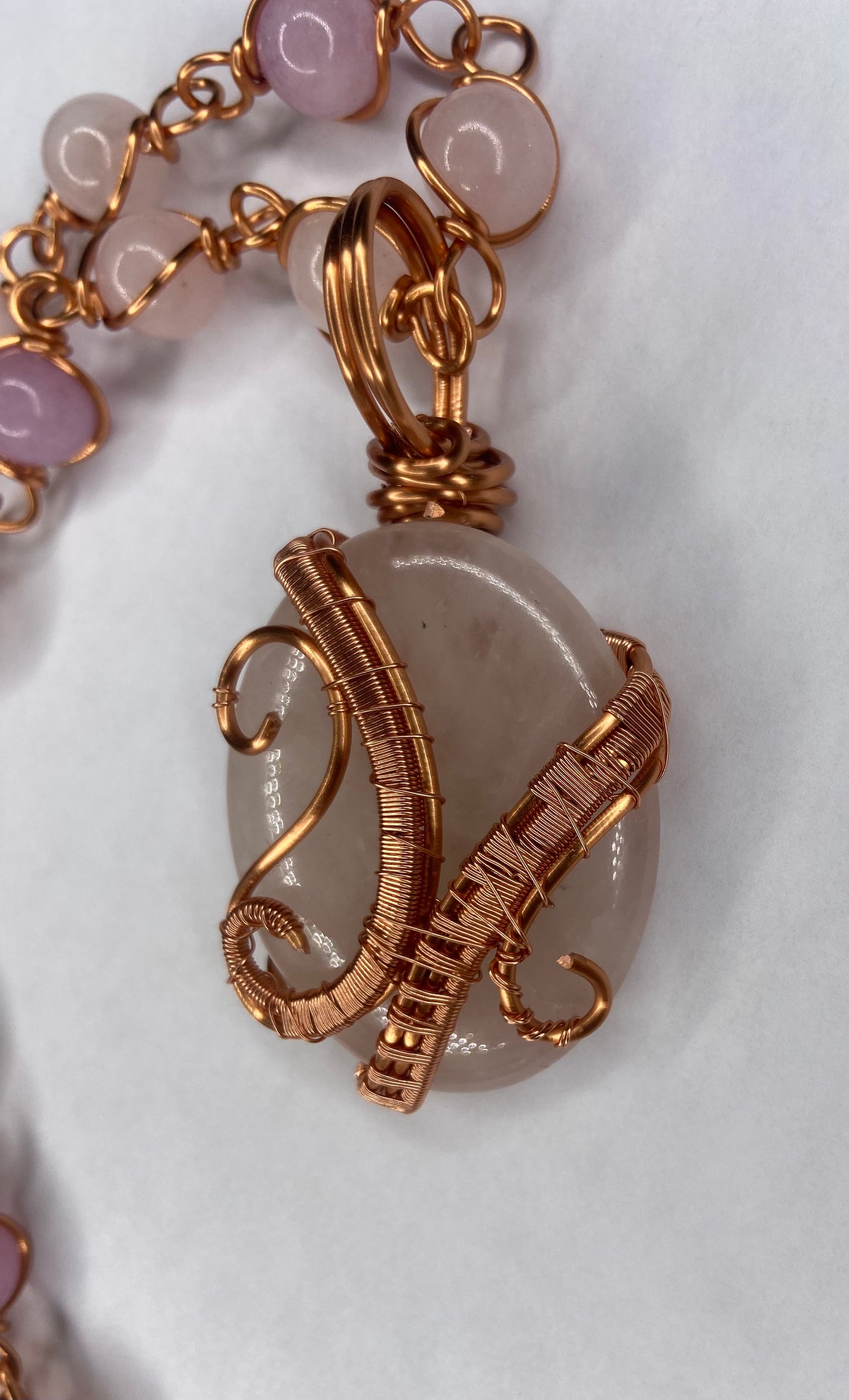 Luxury Rose Quartz/Lavender Jade Reiki Infused Masterpiece Pendant