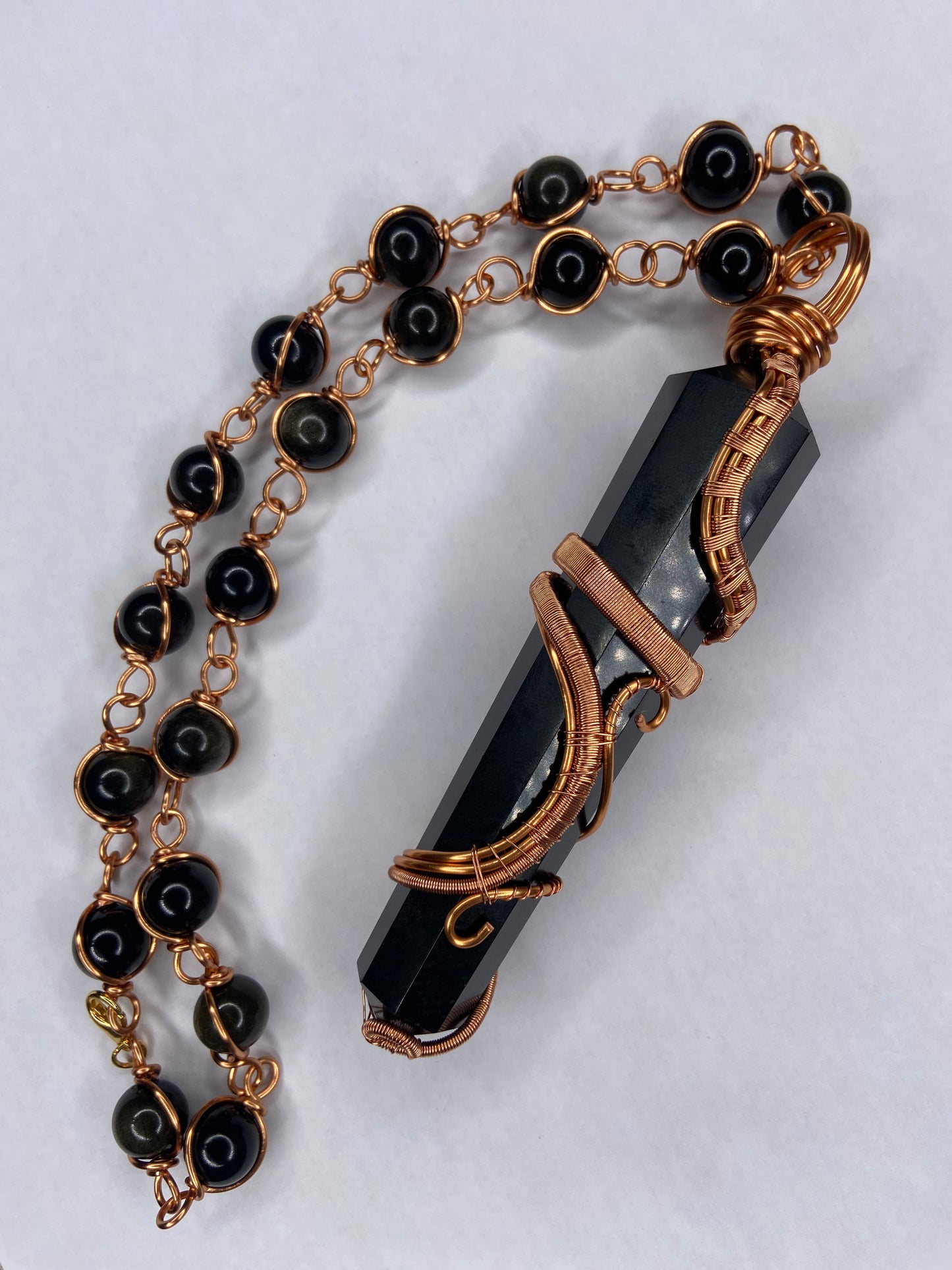 Luxury Golden Obsidian Healing Masterpiece Pendant