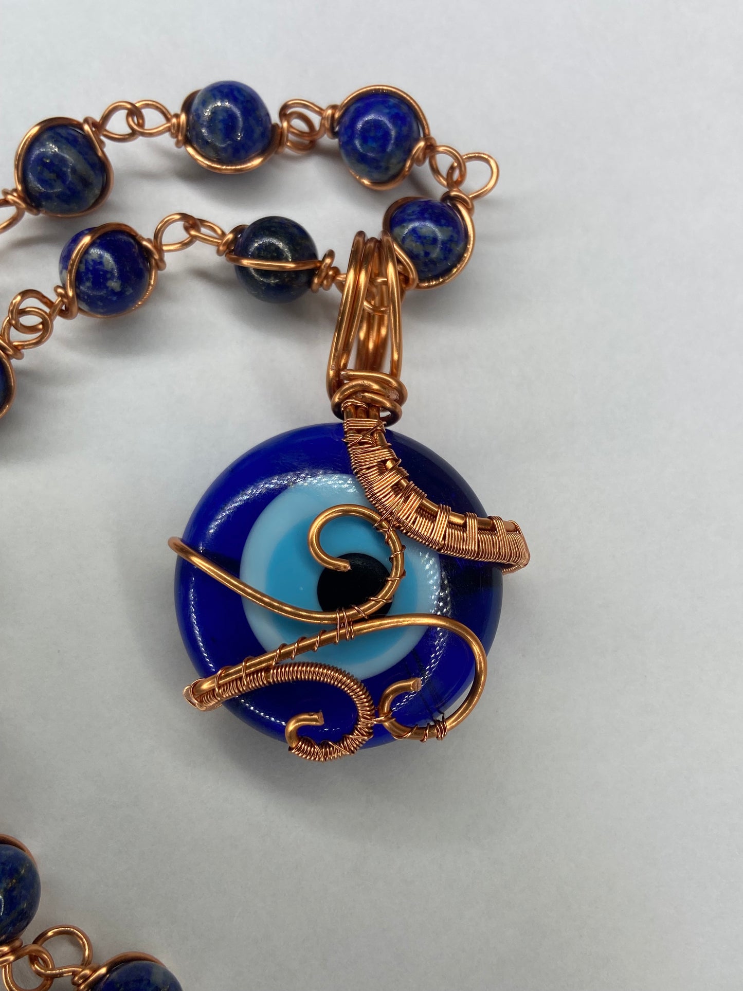 Luxury Evil Eye/Lapis Lazuli Masterpiece Pendant Necklace