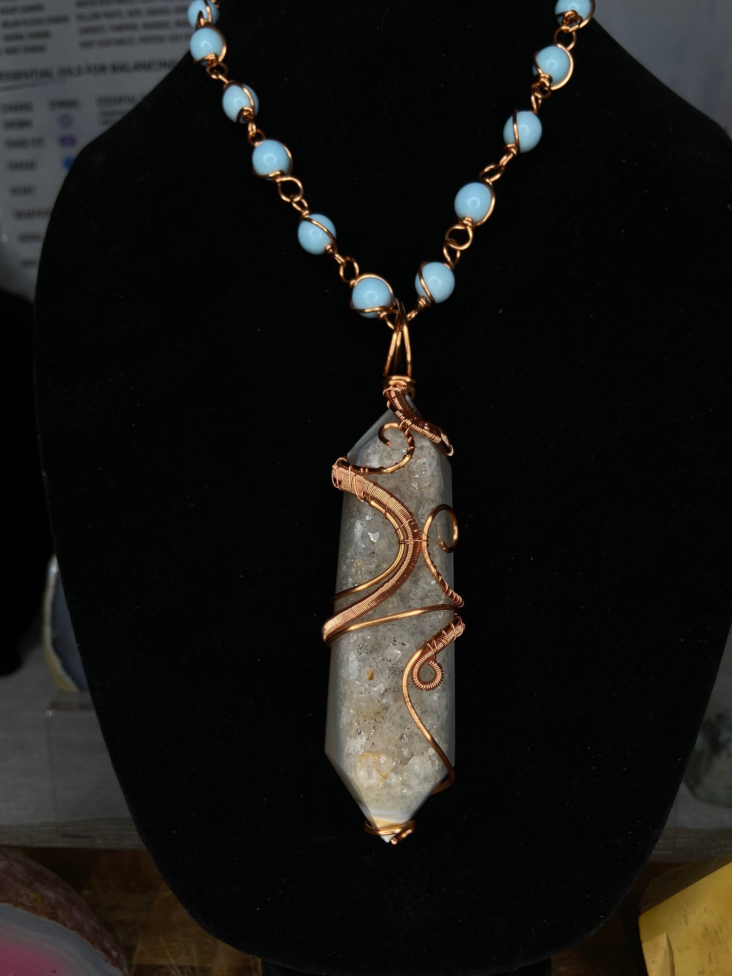 Luxury Agate/ Angelite masterpiece Pendant