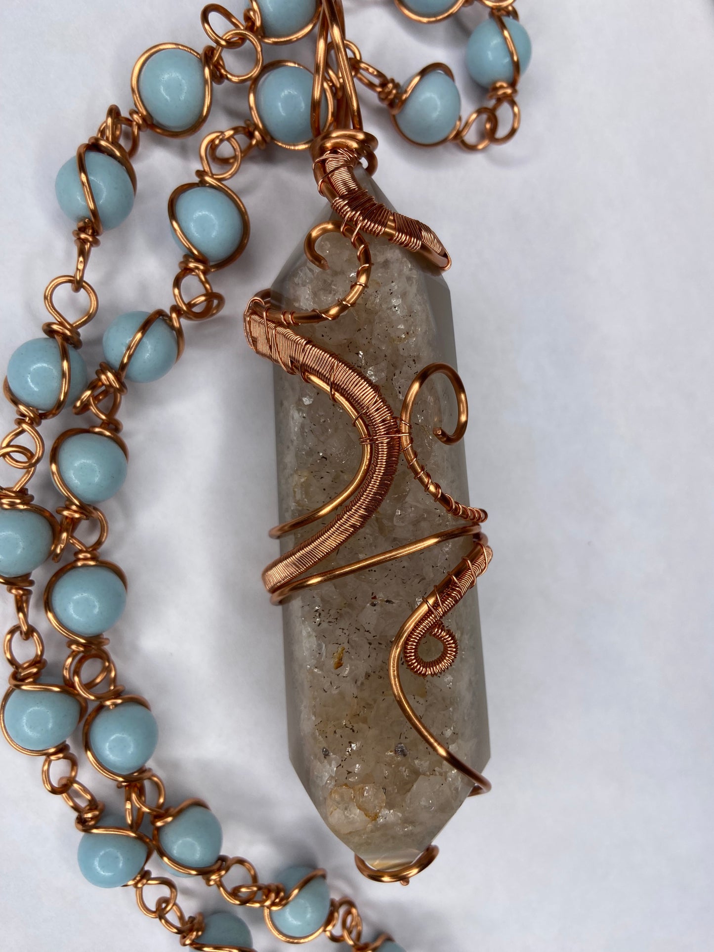 Luxury Agate/ Angelite masterpiece Pendant