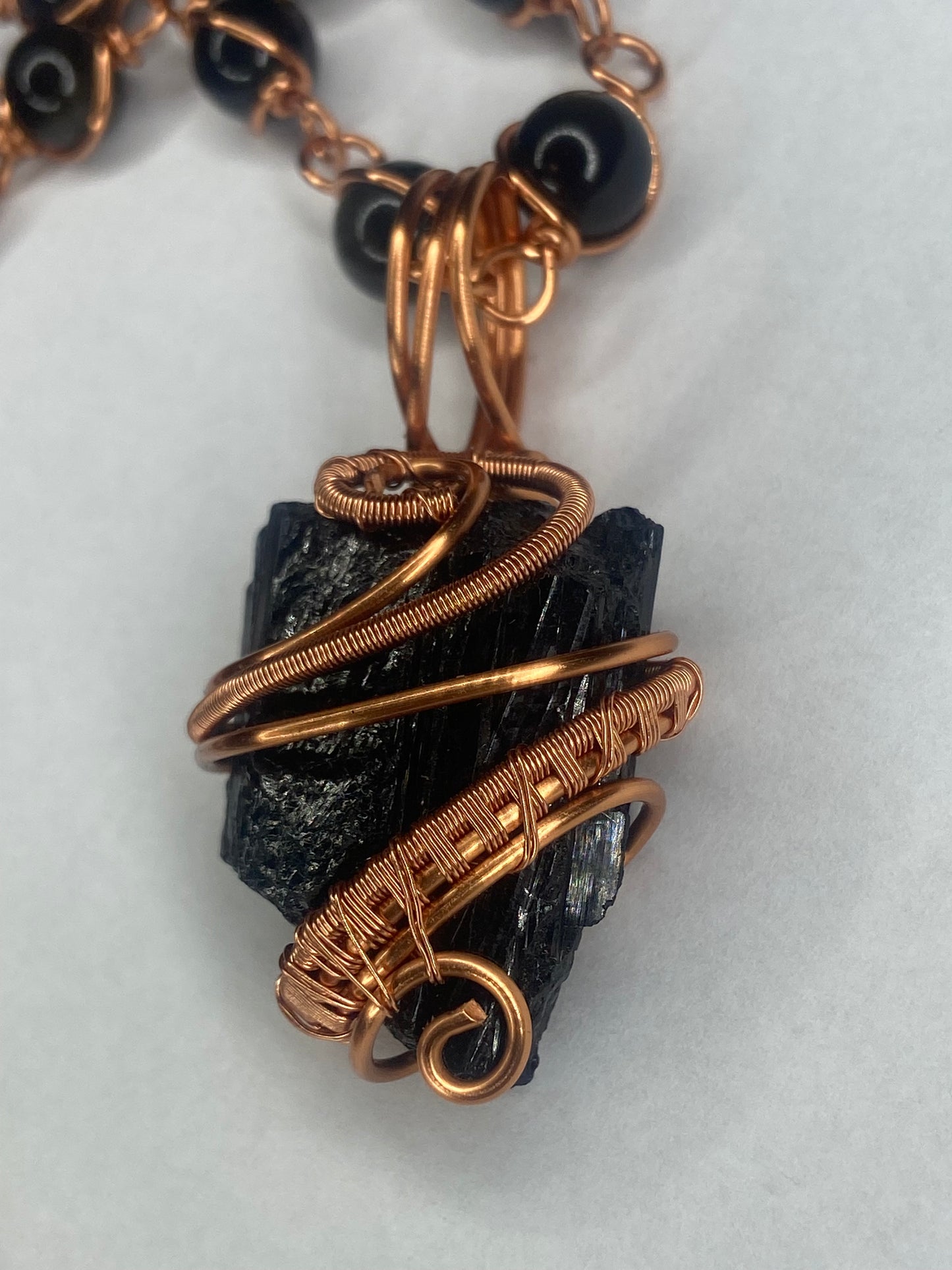 Luxury Black Tourmaline /Golden Obsidian Masterpiece Pendant Necklace
