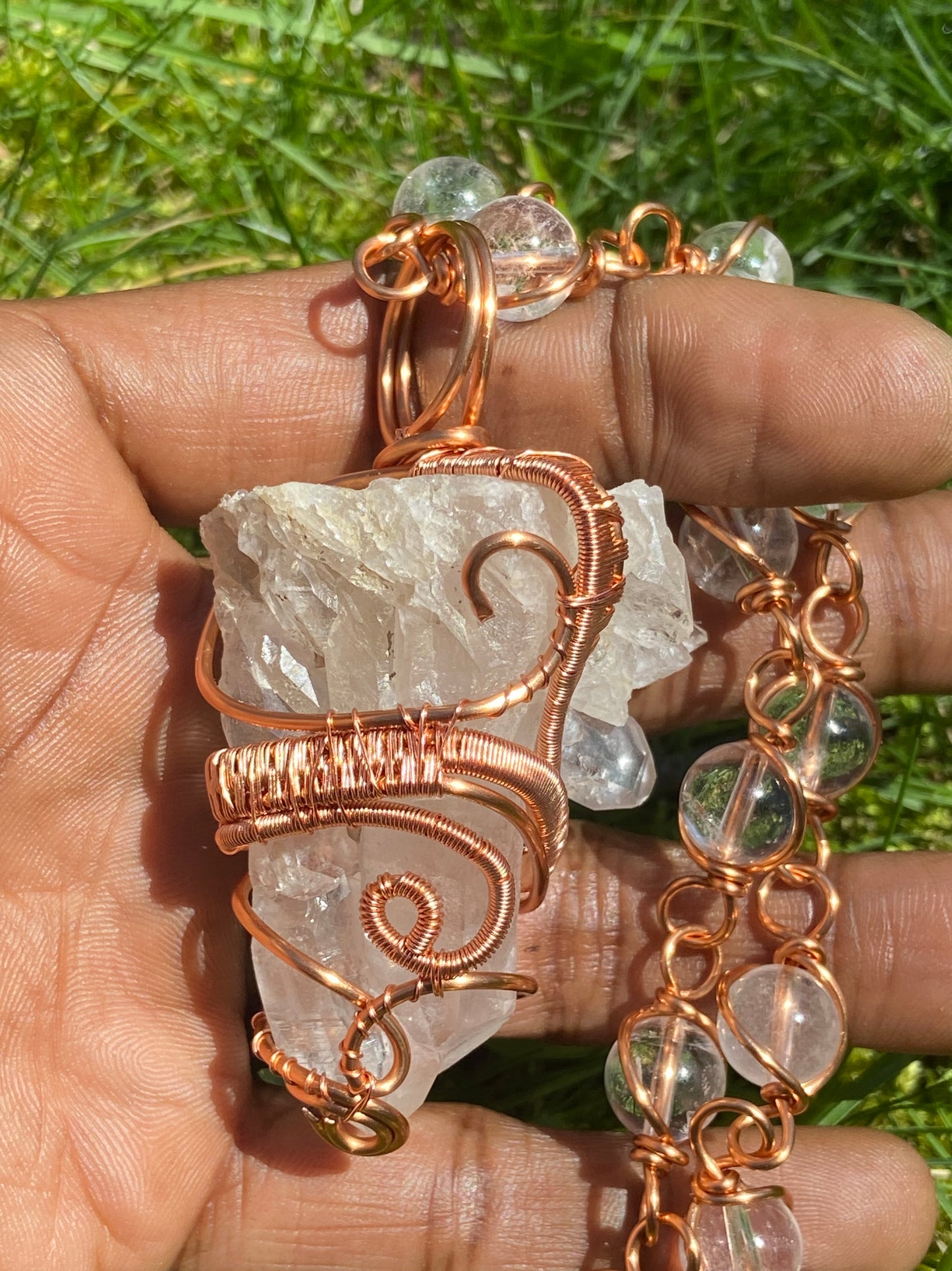 Luxury Clear Quartz Reiki Infused Masterpiece Pendant